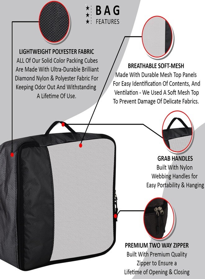 GBMI Compression Packing Cubes Travel Organizer, Travel Organiser Bags for Luggage, Clothes, Suitcase Travelling Pouches for Men And Women, Polyester (Small - Pack of 4, Black) - Image 3
